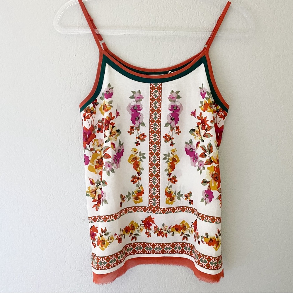 Blu Pepper Ivory Floral Cami Tank S